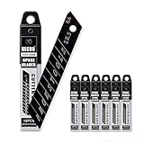 Carehabi Cuttermesser Klingen 18mm, 60x Abbrechklingen aus SK5 Carbonstahl extra scharf, Ersatzklingen für Teppichmesser, Trockenbau & Karton, Universelle Profi Cutter Messer Klingen schwarz