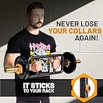 Magnetic Barbell Collars [Bells of Steel] Premium Weight Bar Clamps, Quick Release Barbell Clips, Olympic Barbell Clamps, Rubberized Gym Clips for Weightlifting Bar, Pair, Orange - Image 2