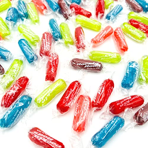 Image of Rockin Rods Assorted Fruit Flavored Hard Candy, Individually Wrapped (1 Pound Bag)