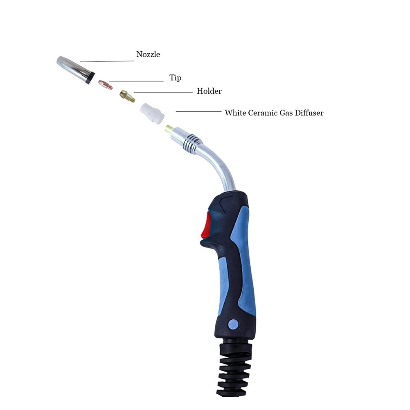 Soldador 32 0A MIG Antorcha de soldadura 3 6KD Soldador 4M (13 pies) enfriado por aire for la máquina de soldadura industrial