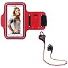 Sportset voor Nokia 1 Plus Smartphone (Bluetooth Sport-koptelefoon + manchetten) lopen T6 (rood)