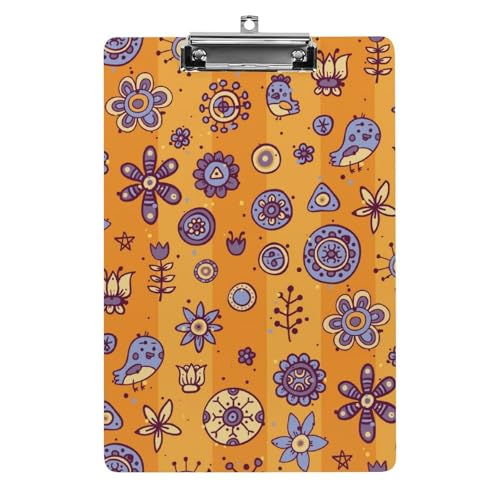 花柄 A4 クリップボード バインダークリップ クリップファイル ファイルボード スケッチボード カルテ記入用 下敷き 書類整理 メモ帳 保管 オフィス用品 用箋ばさみ 用箋挟み 多機能 シンプル 便利