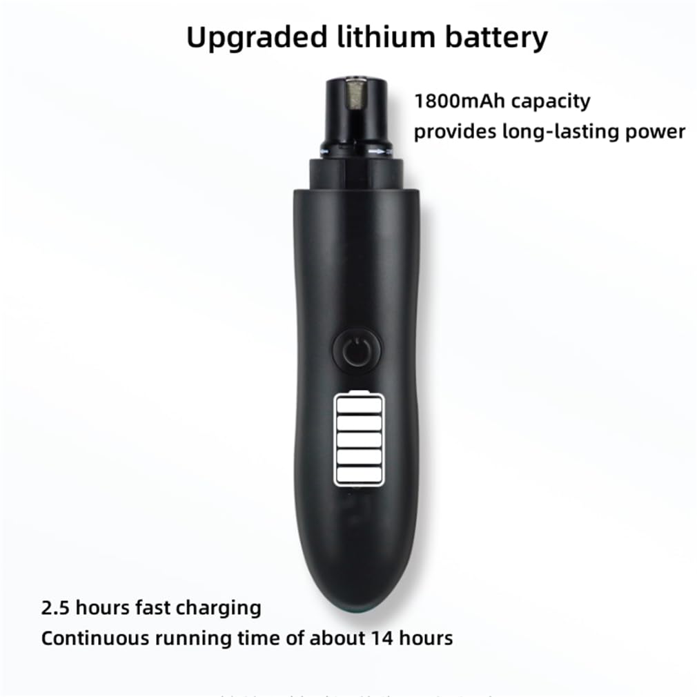Cortaúñas eléctrico para perros y gatos, amoladora de uñas silenciosa, cóncava y convexa, cabezal de molienda doble, para perros grandes, medianos, gatos, cuidado de uñas de animales pequeños