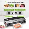 Bonsenkitchen Macchina per sottovuoto per alimenti secchi e umidi con cutter integrato, contiene 1 rotolo di sacchetti di pellicola, 5 sacchetti sottovuoto pretagliati