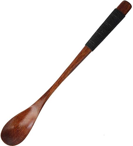 Miniatura 7 de Juego de 2 agitadores de café largos de madera hechos a mano retro con brida para cables