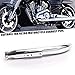 Tesmirror Motorcycle stainless steel Slash Cut Exhaust Muffler Pipe for Chopper Cafe Racer Silencer (one piece)
