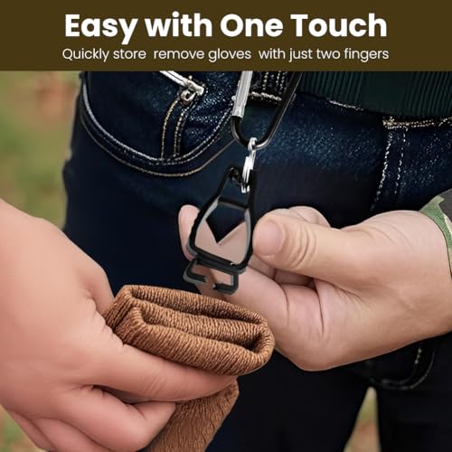 OFFCUP Handschuh Clips Halter, 6 Stück Handschuh Grabber Clip mit Karabiner, Grabber Halter für Arbeitshandschuh Grabber Clip, Handschuhklammern zum Aufhängen von Handschuhen, Handtüchern