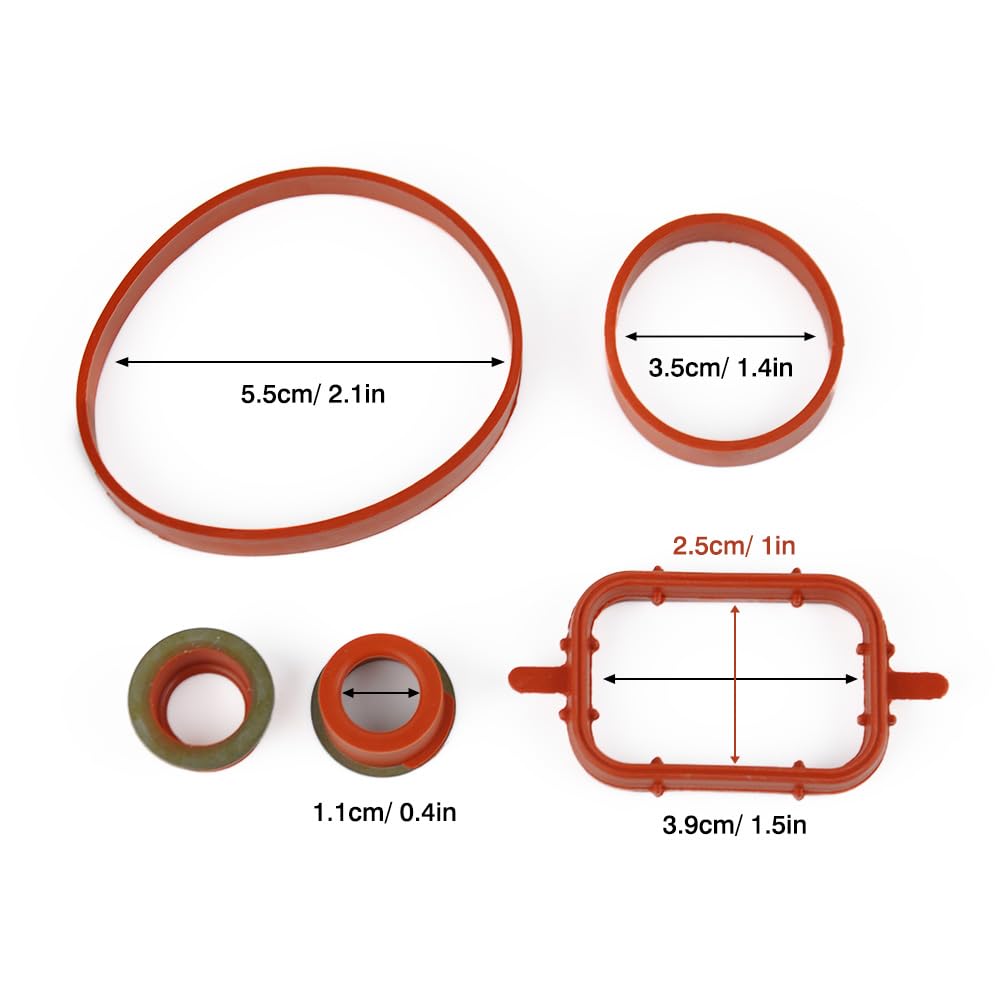Baceyong Guarnizioni collettore di aspirazione, compatibili con BMW M47/M47N, M57/M57N, motori a 6 cilindri compatibili con BMW E70 E53 E72 E71 E81 E87 E88 E82 E90 E91 E92 E93 E60 E61 E61 3 E64. E46
