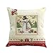 Produktbild JoyRolly Weihnachtsbaum Muster Druck Färben Flachs Schlafsofa Home Decor Kissenbezug Kissenbezug 18x18 (I) E