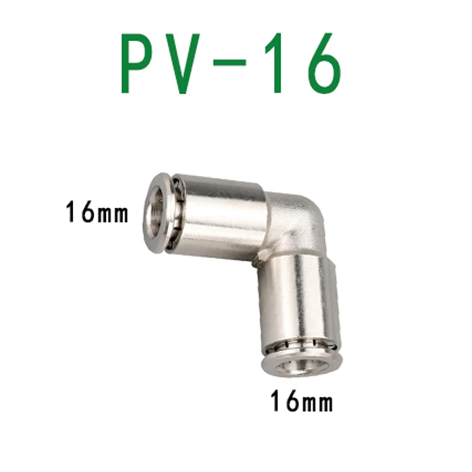 Tubo di Collegamento Pneumatico Diritto Passante, 4 Pezzi PV Pneumatico Raccordo Rapido Ottone Metallo Rame Nichelato Gomito 4-12mm OD Tubo Compressore Aria Connettore Alta Pressione(Pv 16)