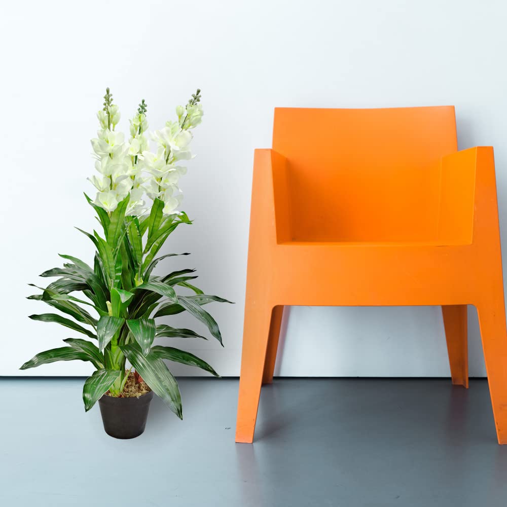 Decovego Alhelí Matthiola Planta Artificial Decoración Interiorismo 100cm con Flores