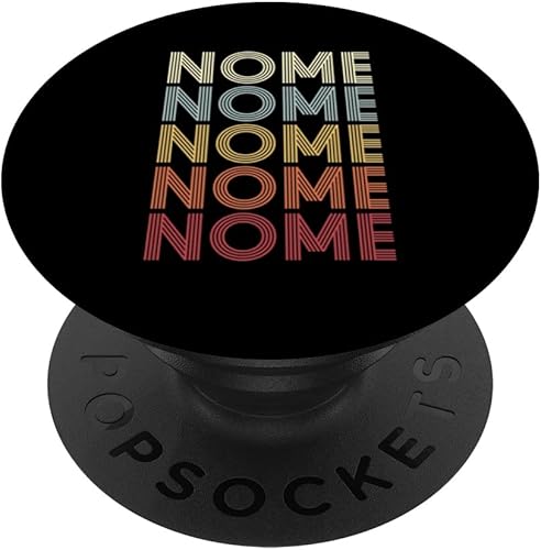 Nome Alaska Nome AK Retro Vintage Text PopSockets Swappable PopGrip