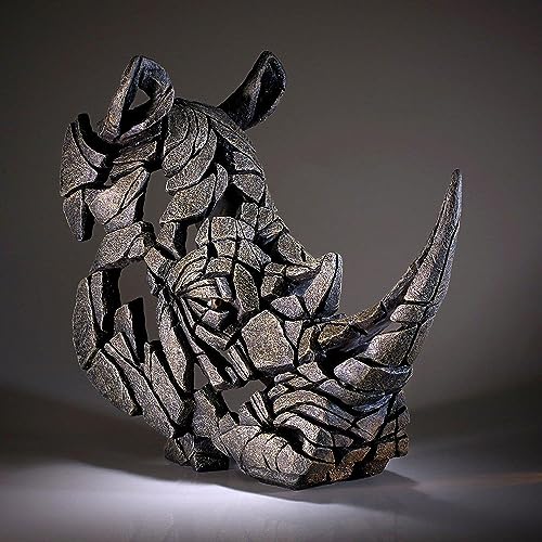 Escultura de rinoceronte en resina 19.3 pulgadas miniatura 3
