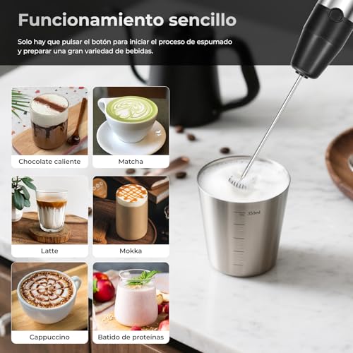 Batidora de Mano 1200W - 12 Velocidades + Turbo | Para Sopas, Purés (Bebés), Salsas y Batidos | Incluye Vaso Medidor 800ml, Picadora 600ml y Espumador de Leche | Acero Inoxidable | Fácil de Limpiar - imagen 2