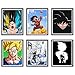 MS Fun - Cuadros de Lord de Super Saiyan y los luchadores Vegeta y Goku de Ultra Dragon Ball - Juego de 6 impresiones artísticas digitales sobre lienzo, de 20,3 x 25,4 cm, sin marco