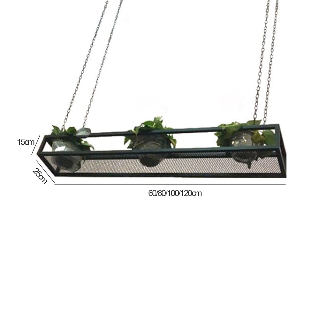 Porta pentole da Cucina sospeso con Supporto Floreale Creativo, Struttura in Metallo Nero e Ferro, mensola a soffitto per riporre pentole in Bar, Cantina, Garage, Ristorante (120x2