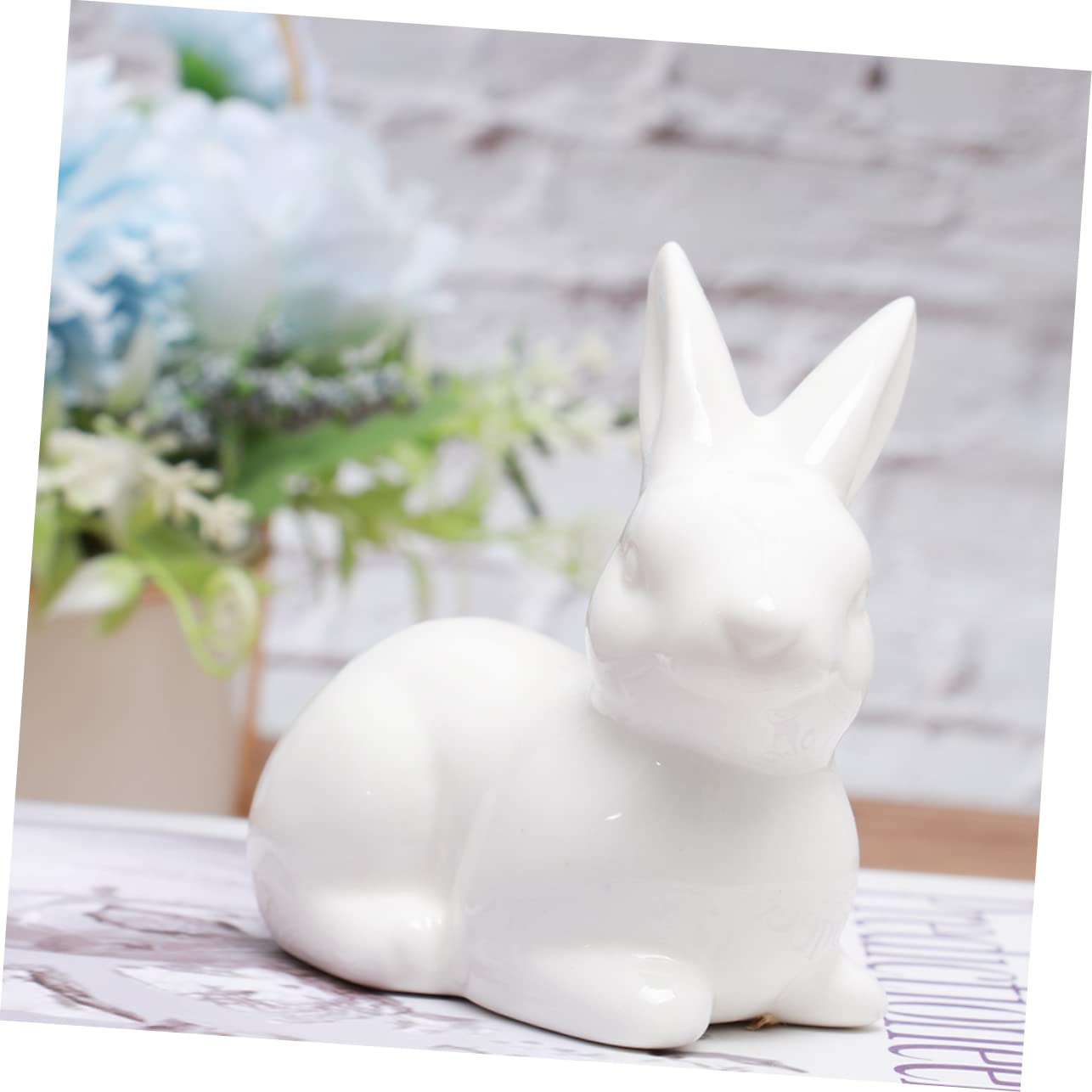 【レア】ムスティエ19世紀の白うさぎちゃん　陶器　兎　置き物フランスアンティーク Amazon.co.jp: WOONEKY 2Pcs セラミック うさぎ 形 おもちゃ 白 置物