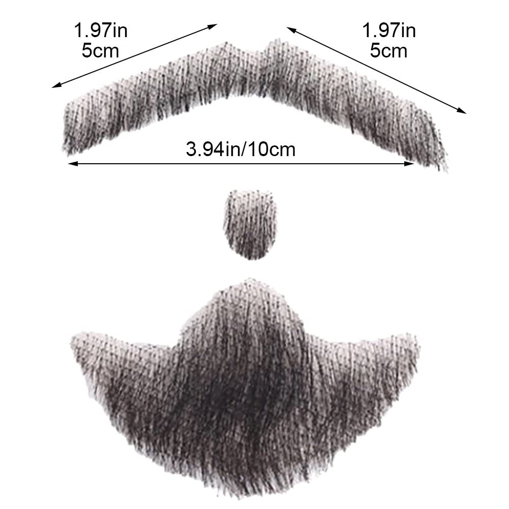 Simulazione da Uomo Barba Finta Capelli Umani realistici Barba e Baffi Finti per Il Trucco Oggetti di Scena Cosplay