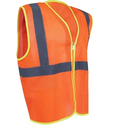 MZ327C-2 ECONOMY ORANGE MESH REFLECTIVE SAFETY VEST (MEDIUM) Cover