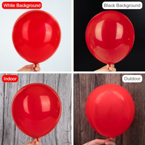 Image of Ouddy Party 129Pcs Red Balloon Arch Garland Kit in 18 12 10 5 Inch | Different Sizes Red Latex Balloons for Birthday Christmas Wedding Valentines Anniversary Baby Shower Party Decorations