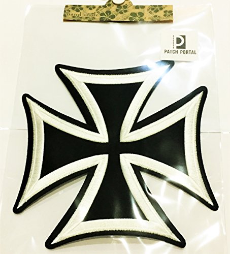 Patch Portal Maltese Cross Fire Badge Emblem 8 Inches Embroidery Gothic Celtic #TOP1
