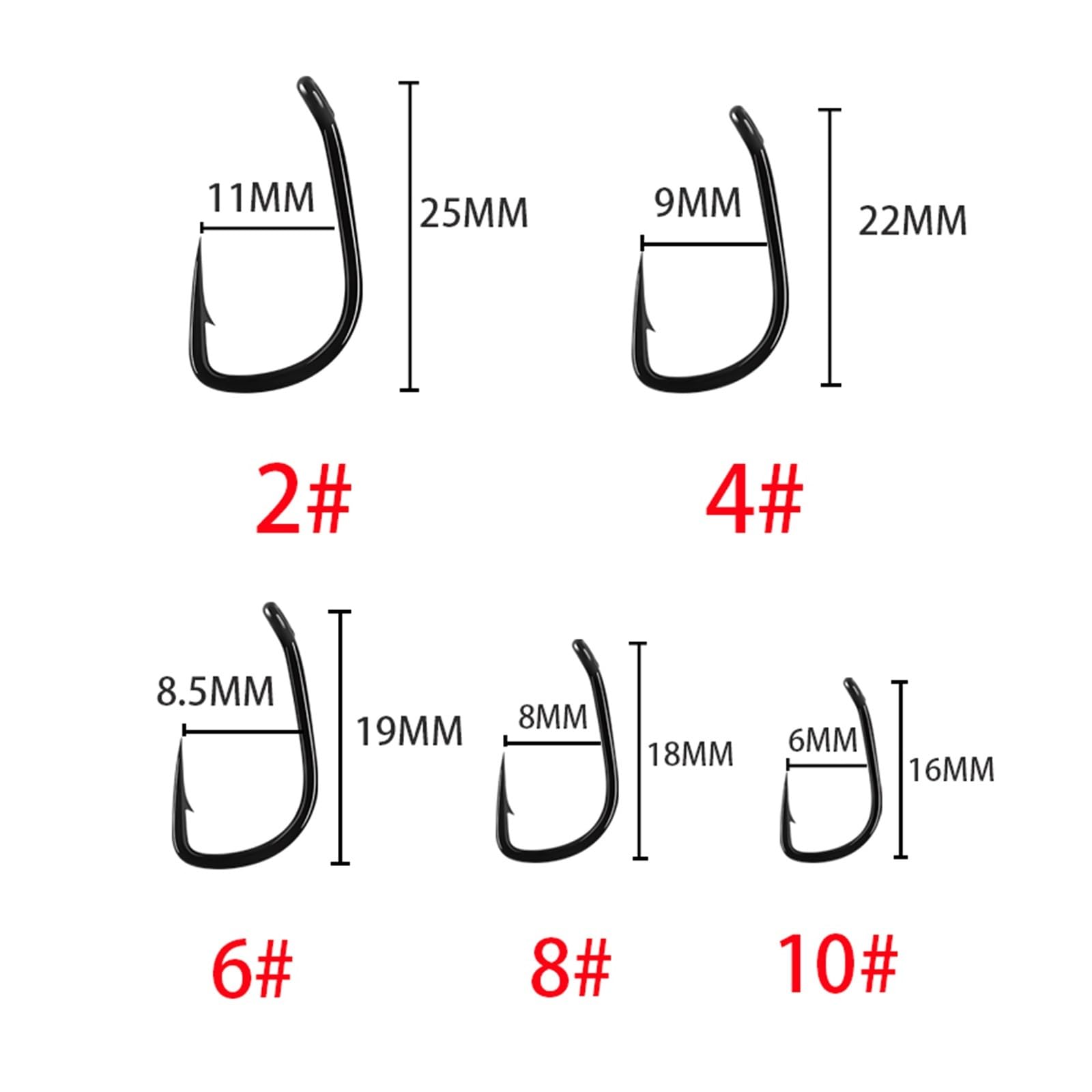 Ami da pesca, attrezzatura da pesca, amo da pesca con occhiello circolare for carpa, misura 2-10#, ami da pesca giapponesi, ami da pesca, ami da pesca singoli, jig, attrezzatura da pesca, 50 pezzi