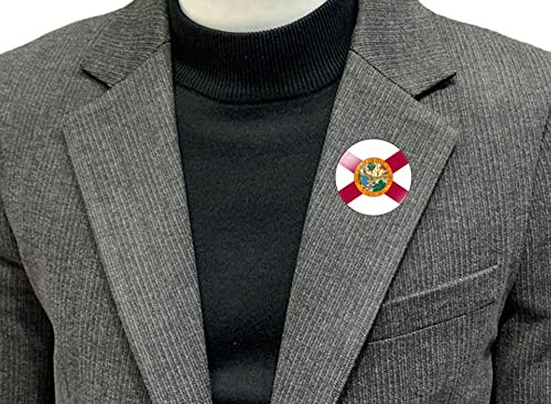 Image of vmcoatdu Round 1 Inch South Carolina Flag Pin Brooch Metal and Inlay Glass Revivalism Style Souvenir Badge Brooch for Hat Clothes Backpack