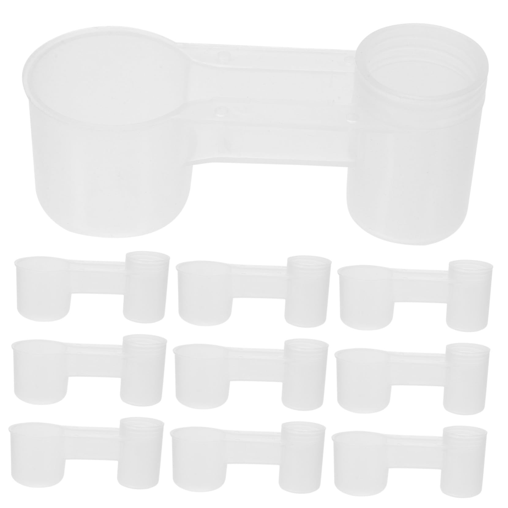 Gatuida Dispenser Acqua per Uccelli 10 Pezzi in Plastico Bianco Doppia Uscita, Abbeveratoio Automatico per Pappagalli e Piccioni per Casa e Voliera