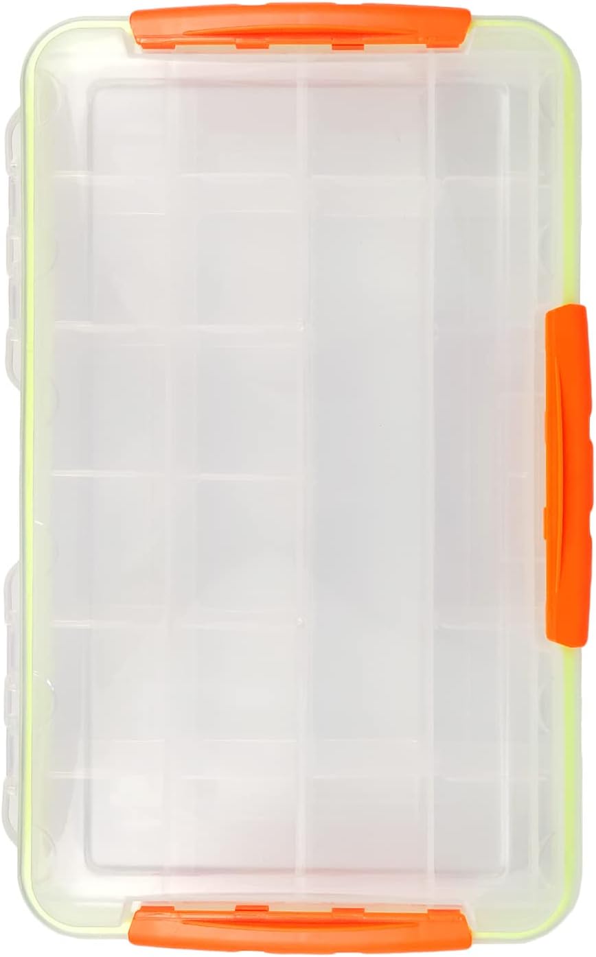 Aventik Waterproof Fishing Tackle Boxes Hooks Storage Trags Organizer Box Transparent Adjustable Dividers Hold Terminal Fishing Tackle and Lure Box(3700)