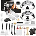 Griddle Accessories Kit, 140 Pcs Griddle Grill Tools Set for Blackstone and Camp Chef, Professional Grill BBQ Spatula Set with Basting Cover, Spatula, Scraper, Bottle, Tongs, Egg Ring (Egg)