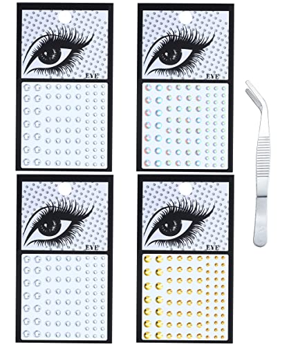 Adramata 4-6 Blatt Glitzersteine Selbstklebend Auge Körper Edelsteine Strasssteine für Damen Festival Zubehör Make up Dekorationen Kunst Nagel Glitzer Gesicht Schmuck Cover