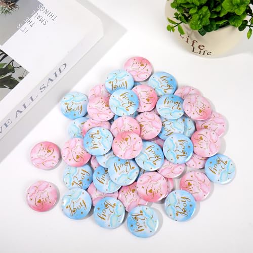 50Pcs Gender Reveal Pins Team Boy or Girl Brooch Button Pink Blue Badge Pin for Baby Shower Birthday Party Games Supplies4