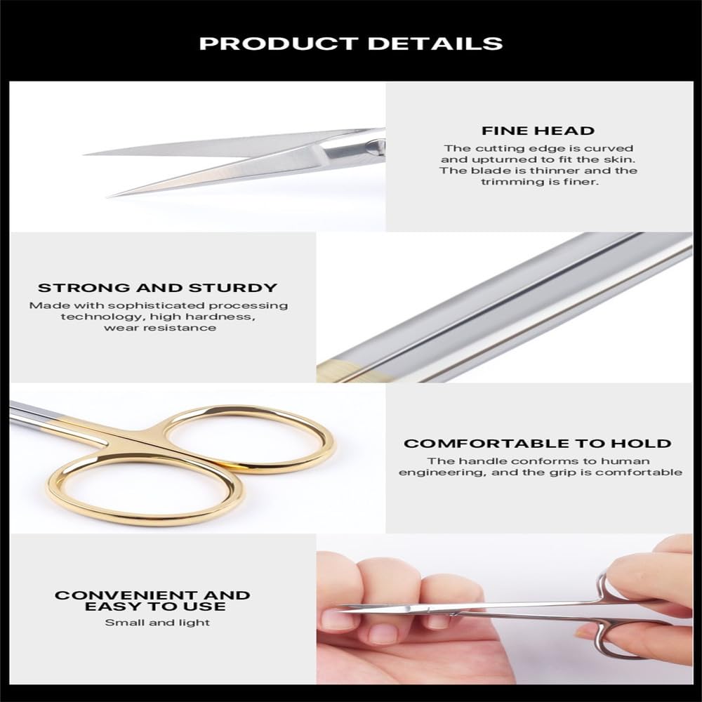 Maniküre-Schere, Ellenbogenschere, professionelle Nagelknipser aus Edelstahl, Salon-Maniküre-Werkzeuge, Silber, C