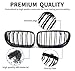 BDBO Front Grille Double Slats Front Grill for BMW E90 328i 318i 320i 323i 325i 330i 335i 2009-2011 - Front Kidney Grille (ABS Glossy Black)