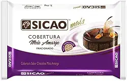 Chocolate Cobertura Meio Amargo em Barra Mais 2,1Kg Sicao