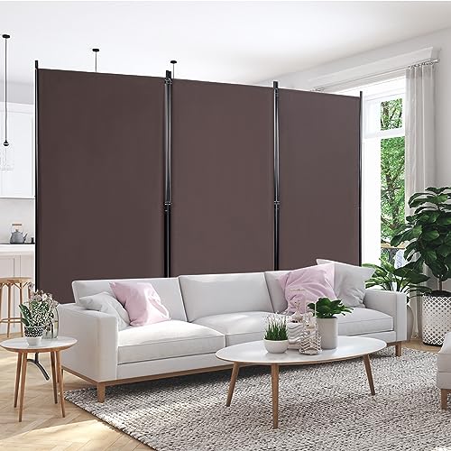 FANTASK 3-teiliger Raumteiler, Paravent klappbar 260 x 183cm, Trennwand Wandschirm aus Metall & Polyester Innen, Sichtschutz Room Divider