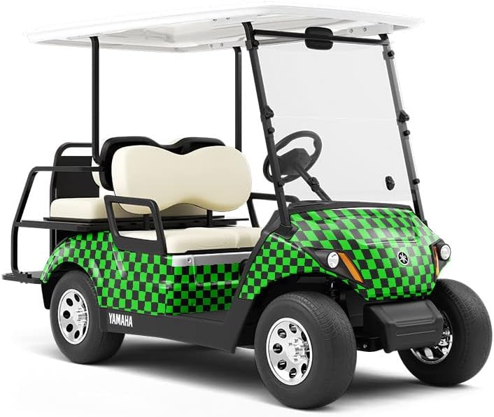 Rwraps Green Checkered Matte Vinyl Film Wrap 59in x 30ft Vinyl Vehicle Car Film Sheet Roll