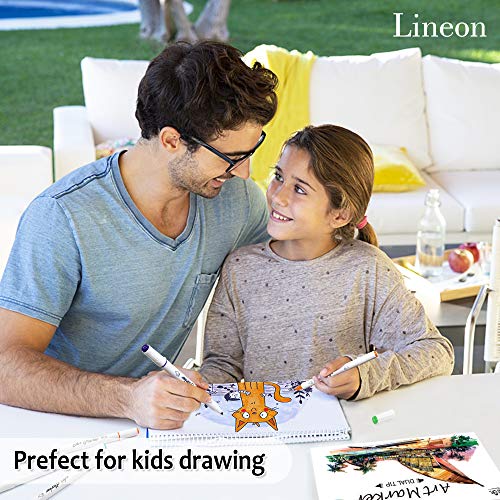 Dual Tip Alcohol Based Art Markers, Lineon 30 Colors Alcohol Marker Pens Perfect For Kids Adult Coloring Books Sketching And Card Making #TOP4