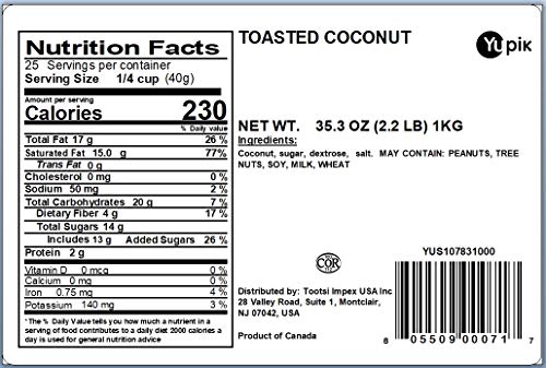 Yupik Nuts Coconut Toasted, 35.2 Ounce