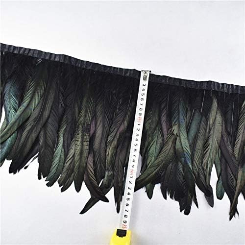 Zamihalaa 1meter/lot Natural Dyeing Pheasant Rooster Tail Feathers Trims 25-30cm DIY Pluma for Crafts Dress Skirt Carnival Costumes Plumes - Lake Blue Feathers
