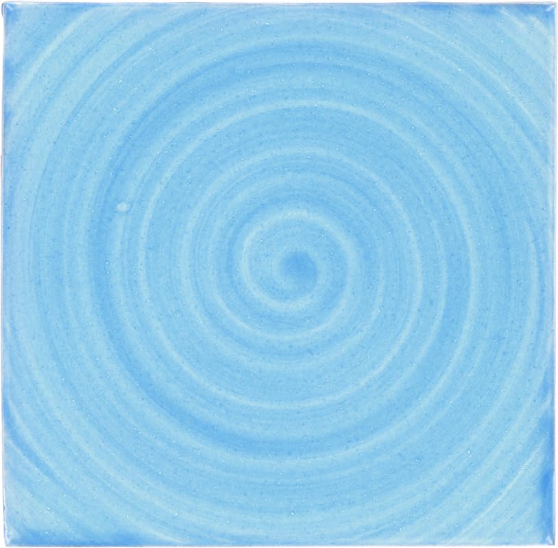 Box of 9-4¼ x 4¼ Swirling Turquoise - Talavera Mexican Ceramic Tiles