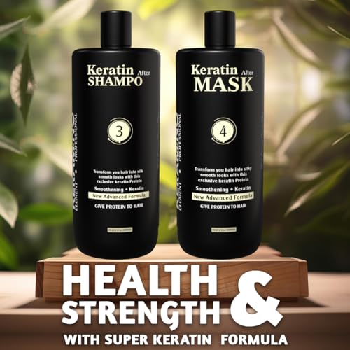 Image of After Care Shampoo & Mask Combo 1000ml | Sulfate-Free Salon Grade for Treated & Color-Treated Strands | With Almond Oil, Jojoba Oil & Shea Butter for Smooth, Frizz-Free Shine