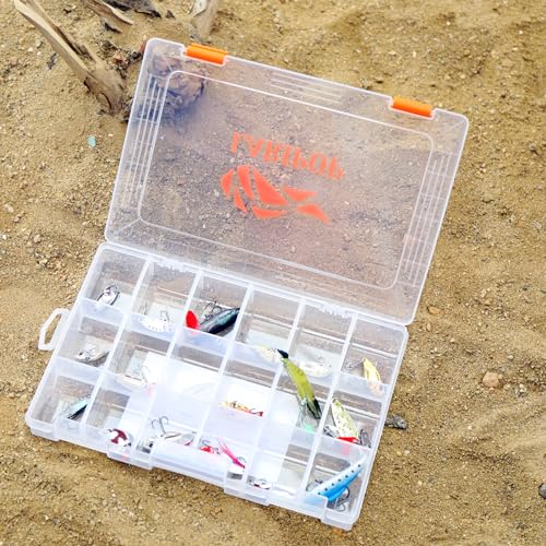 LARIPOP 4-Pack 3600 Fishing Tackle Boxes, Clear Plastic Storage Trays with Adjustable Dividers, Organizer for Lures, Hooks, Sinkers, Jigs & Fishing Accessories by LARIPOP - Used condition - Image 7