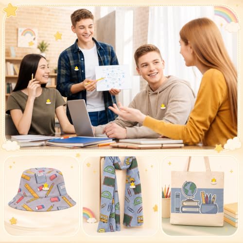 Image of Lyrow 25 Sets Inspirational Back to School Gift Rainbow Star Pins Bulk | Ready to Shine This Year Design, Star Brooch with Motivational Cards Bags, Funny Favors for Students Teacher Coworker