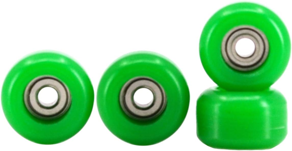 CNC Polyurethane Fingerboard Bearing Wheels, Green Set of 4 Wheels