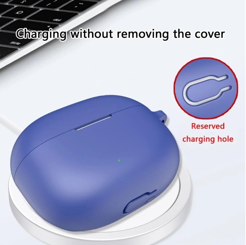 Image of Colorcase Front & Back Full Protection Silicon Protective Case Cover for Realme Buds T200 Lite - (Blue) (Earbuds Not Included)