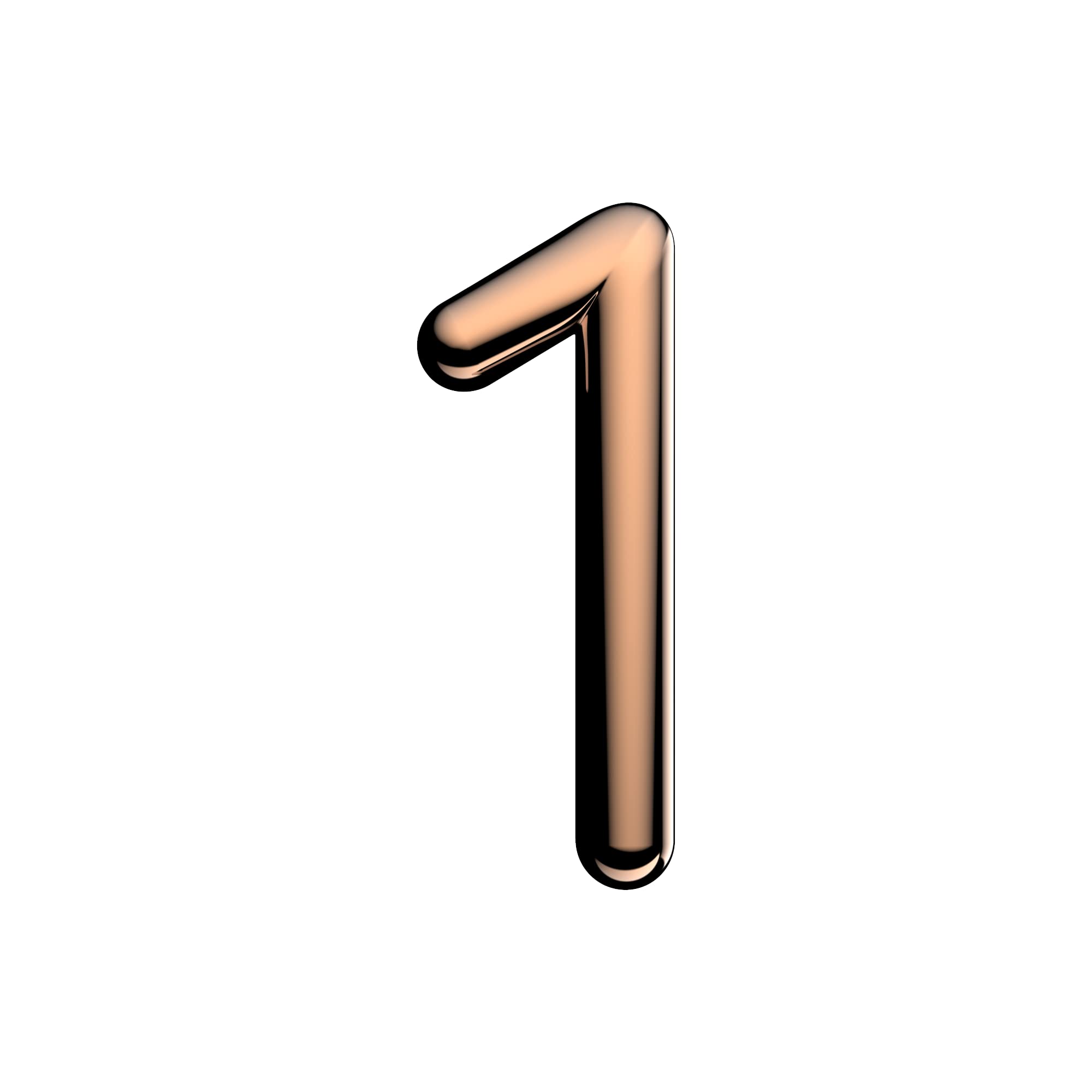 Ultion Sweet Rose Gold Door Numbers '1' - 3inch height - Self Adhering, No Drilling or Screwing Required … — image 1