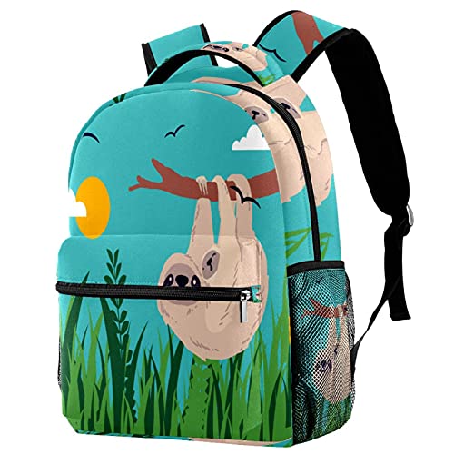 Sac à dos d'école paresseux pour garçons et filles sac léger multicolore
