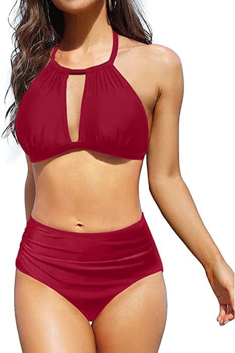 C4D Women's Keyhole Two Piece High Waisted Bikini Swimsuit - Review, Price and Buying Guide
