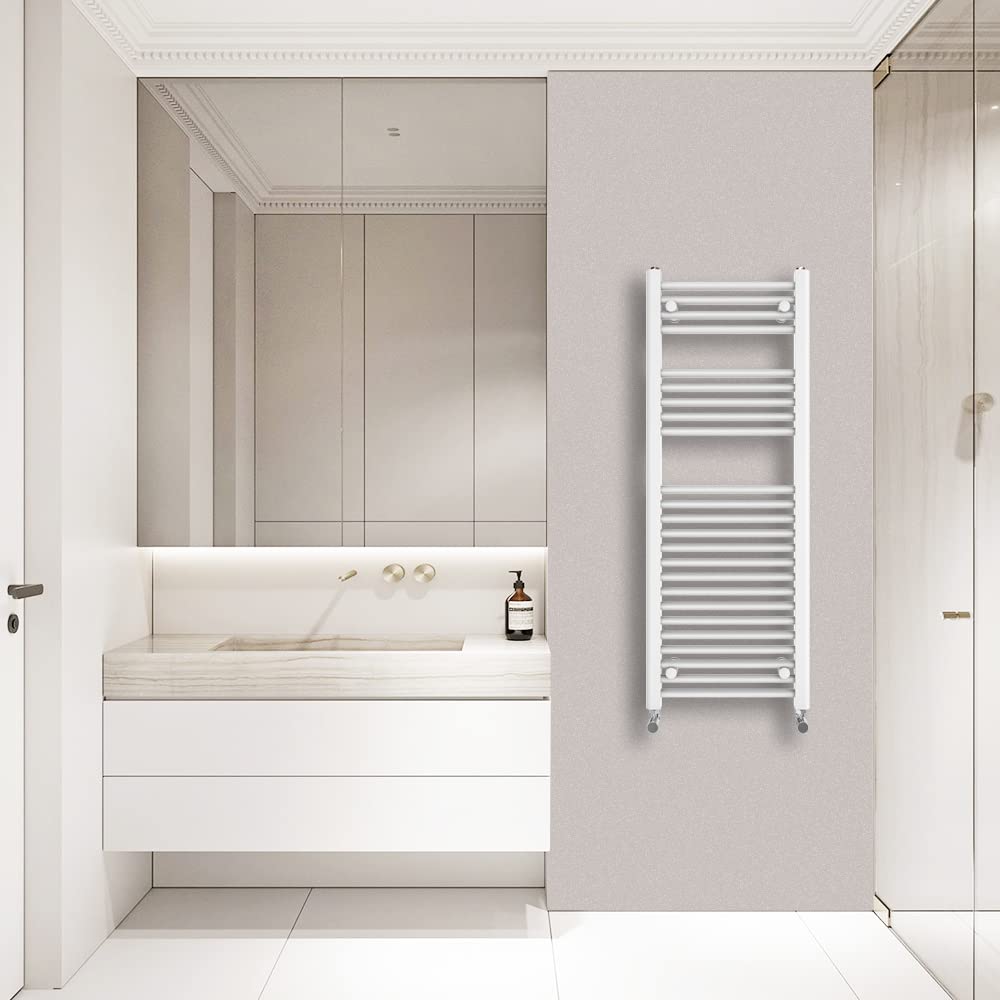 Warmehaus White Straight Heated Towel Rail Radiator Ladder 1200X450mm Central Heating Radiators For Bathroom Kitchen